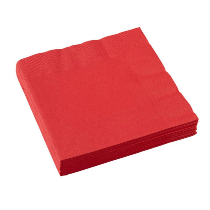 Röda servetter 20x - 33x33 cm