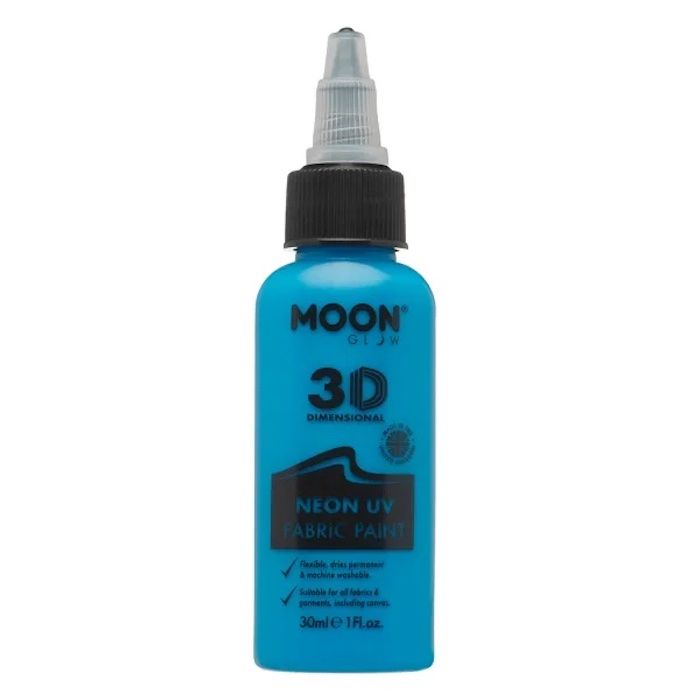 Neon UV Textilfärg Blå 30 ml Moon Creations