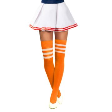 Cheerleader knästrumpor one-size neongul och vit