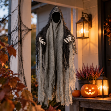Ansiktslöst halloween spöke svart - 46 cm