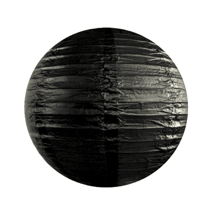 Svart Papperslykta - 25 cm 