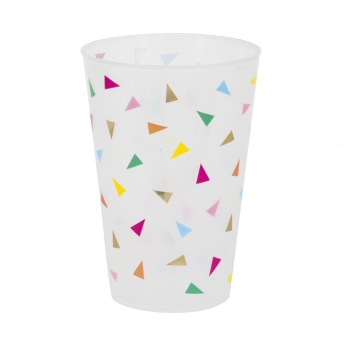 Återanvändbar plastmugg med trekantiga flaggor 475ml 6x