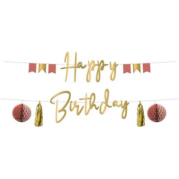 Happy Birthday Girland Golden Dusk - 1,5 m