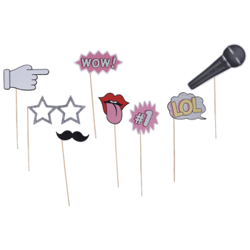 Photo booth disco rekvisita 10x