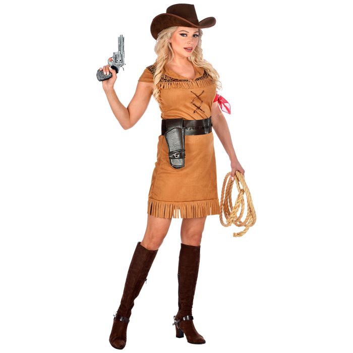 Cowgirl kostym med fransklänning