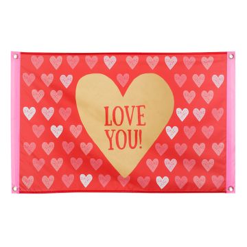 "Love you" flagga - 60x90cm