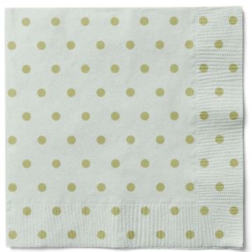Gröna servetter med prickar 20x Det Gamle Apotek - 33x33 cm