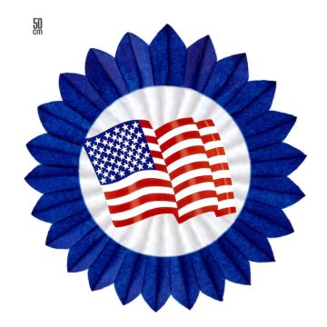 USA Blå Rosett - 50 cm