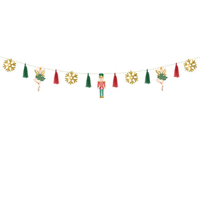 Julgirland med nötknäppare, balettdansös mm 2 meter