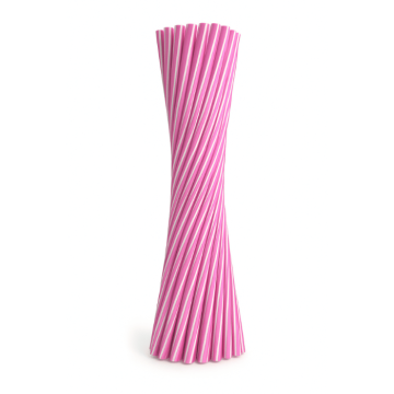 6x220 mm sugrör 50x rosa återanvändbara