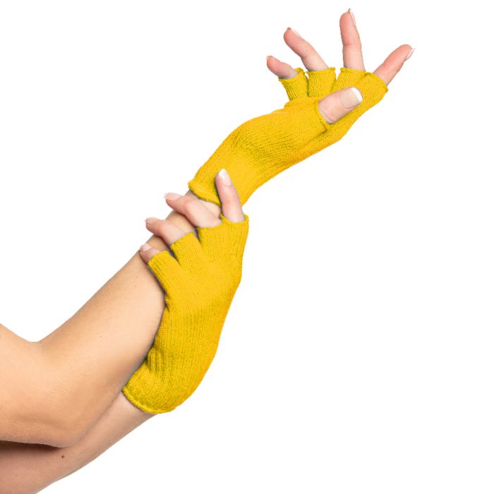 Fingerlösa handskar one-size för kvinnor gul