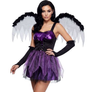 Gothic Fairy kostym med vingar