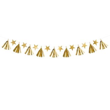 Guld Girlang med Stjärnor - 1,3 m