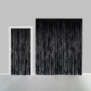 Svart Glitterdraperi - 100 x 240 cm