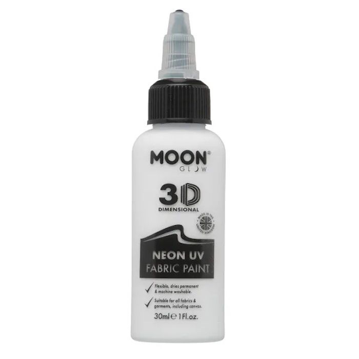 Neon UV Textilfärg Vit 30 ml Moon Creations