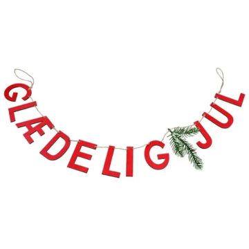Girlang god jul med grön grangren 100x8 cm Gamla Apoteket