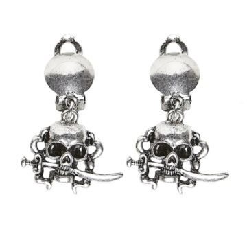 Piratörhängen med silverkrona 2x