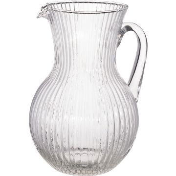 Glaskanna med handtag och randigt mönster, 1500 ml