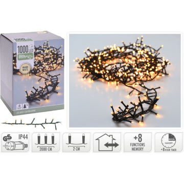 LED-ljusslinga 1000 varm vit - 20 meter