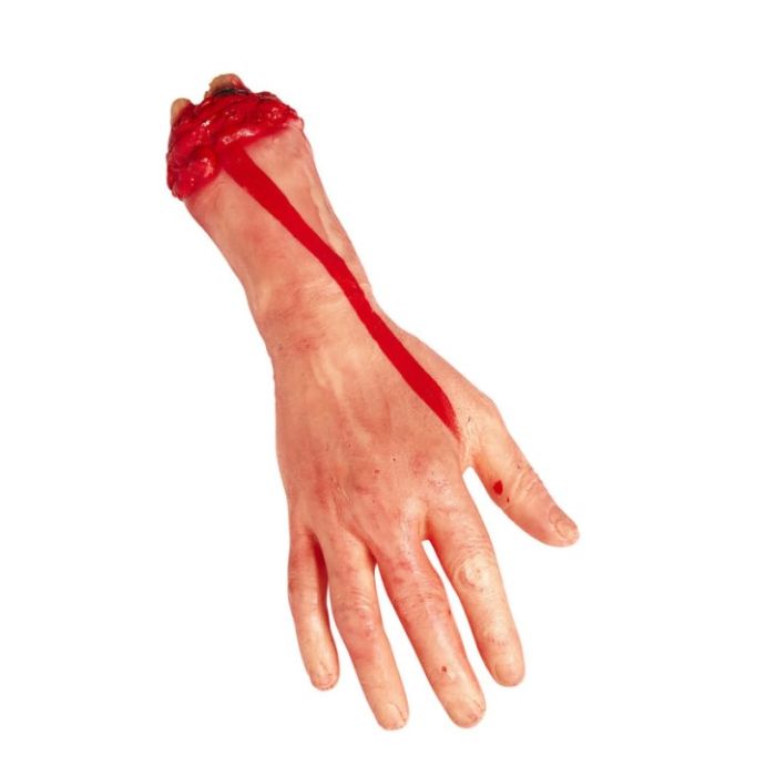 Blodig avhuggen hand - 12x30 cm