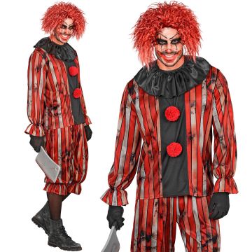 Skrämmande clownkostym för herr