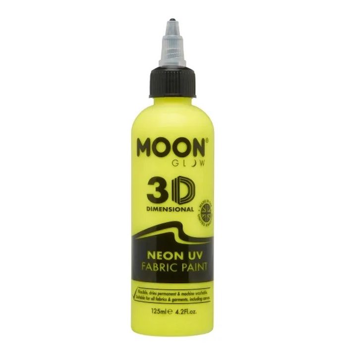 Neon UV Textilfärg Gul 125 ml Moon Creations