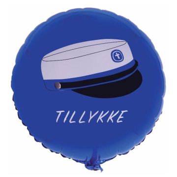 Blå Hatt Grattis Folieballong - 45 cm