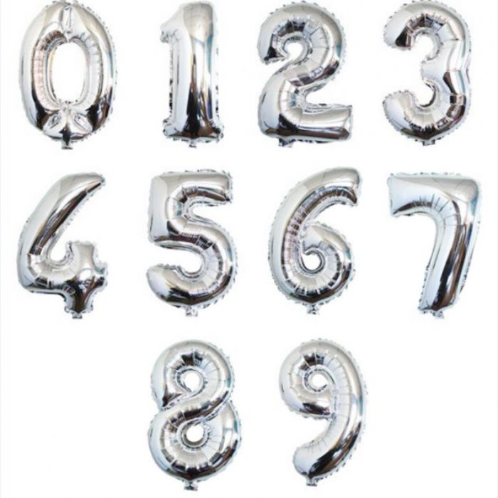 Tal ballonger silver - 86 cm
