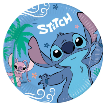 Stitch® och Angel pappers tallrikar 8x - 23 cm
