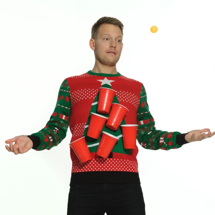 Beer Pong Jultröja - 100% ekologisk bomull