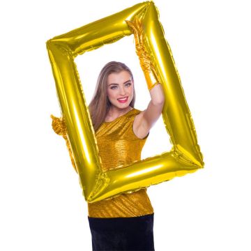 Folieballon Fotoram Guld 85 x 60 cm