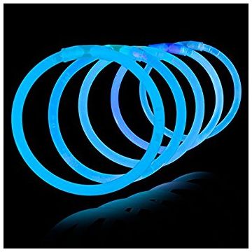 Blå knäckljus 100x - Självlysande armband