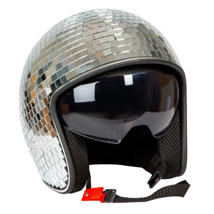 Discohjälm med glasögon silver