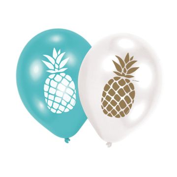 Ananasballonger 6x - 27,5 cm