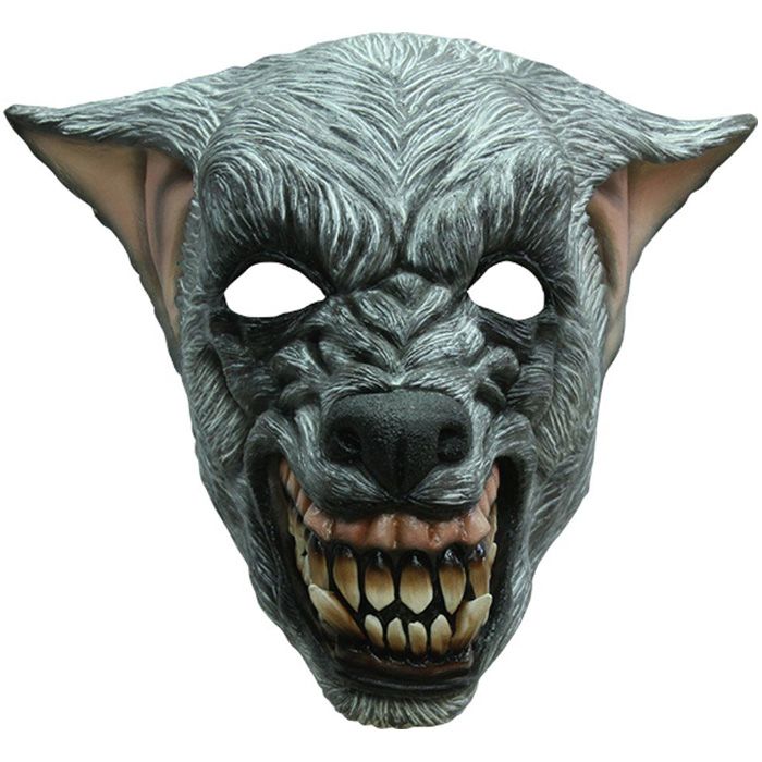 Läskig Silver vargmask