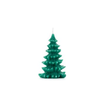 Julgran stearinljus grön - 10 cm