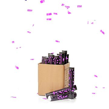 Rosa konfettirör 40 cm PartyVikings 50x - Metallisk rektangulär
