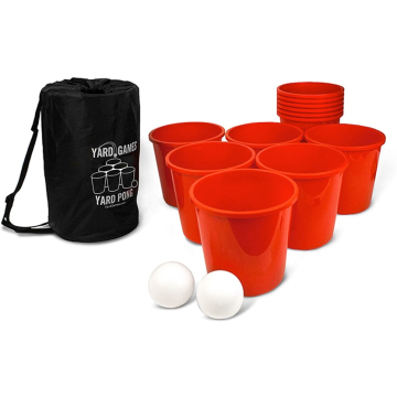 XXL Beer Pong m. 12 hinkar och 2 bollar
