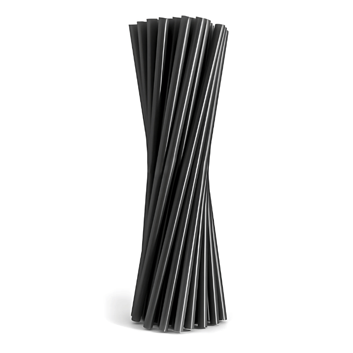  Sugrör svart 200x6mm flergång 50x plast