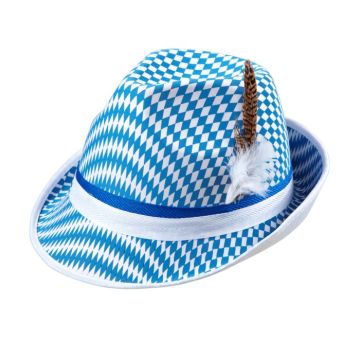 Oktoberfest Fedora-hatt med fjädrar