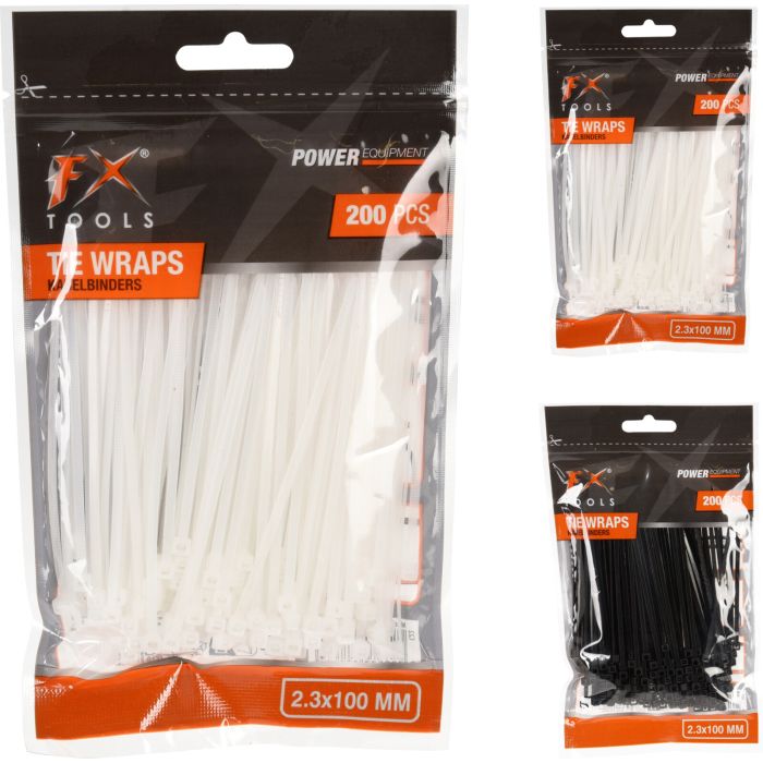 Kabelbindare i nylon, 2,3 x 100 mm, 200 st