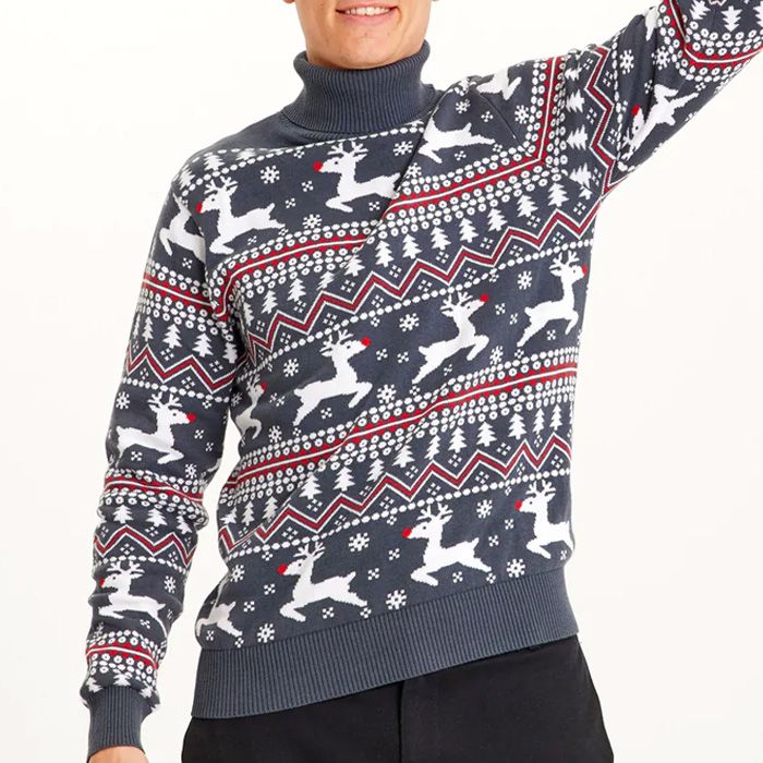 Jultröja Stiligt Turtleneck Ekologisk Bomull