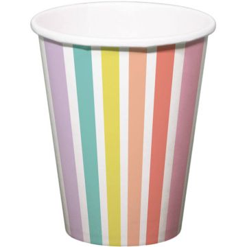 Papptallrikar Med Pastellfärgade Ränder 6x - 250 ml
