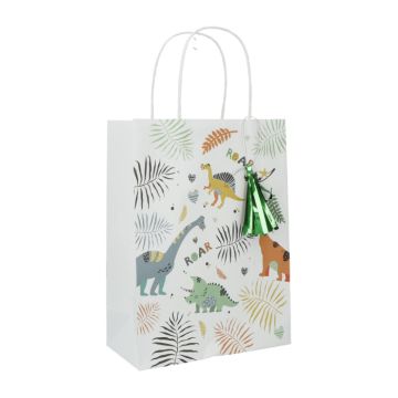 Presentpåsar med dinosaurmotiv 6x - 27x20 cm