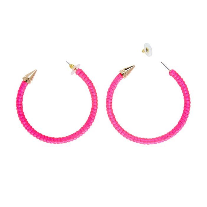 80-tals Örhängen Hoops Rosa