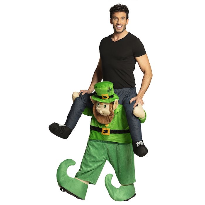 St. Patricks Day ridande Leprechaun kostym