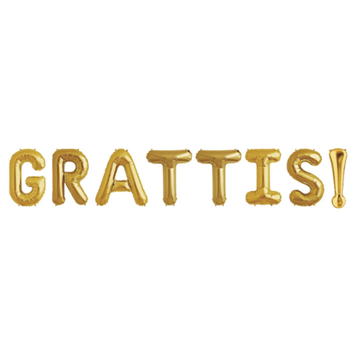 "GRATTIS!" Folieballonger i Guld - 40 cm