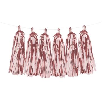 Girlang med Roséguld Kvastar - 2 meter