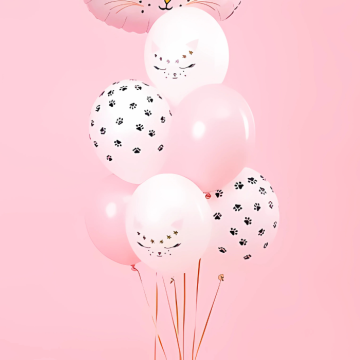 Ballonger med katt-tema 6x - 30 cm