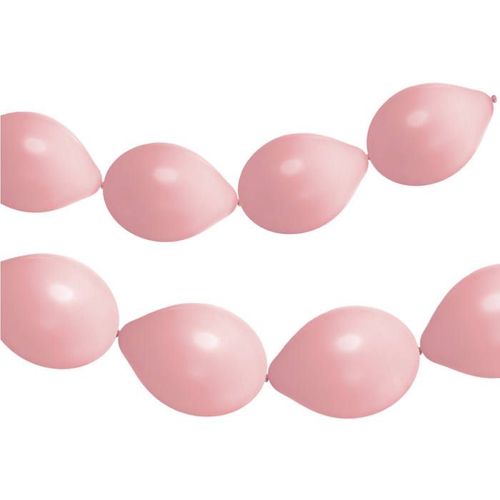 Ljusrosa länkballong girlander 8x - 33 cm